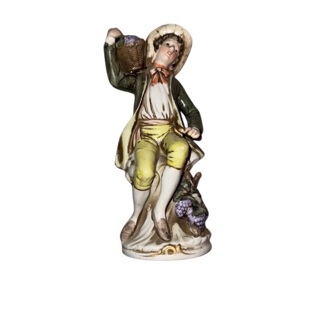 HOMCO‎ Home Interiors Tuscany Boy with Basket of Grapes Figurine 8 in #1258 Vtg